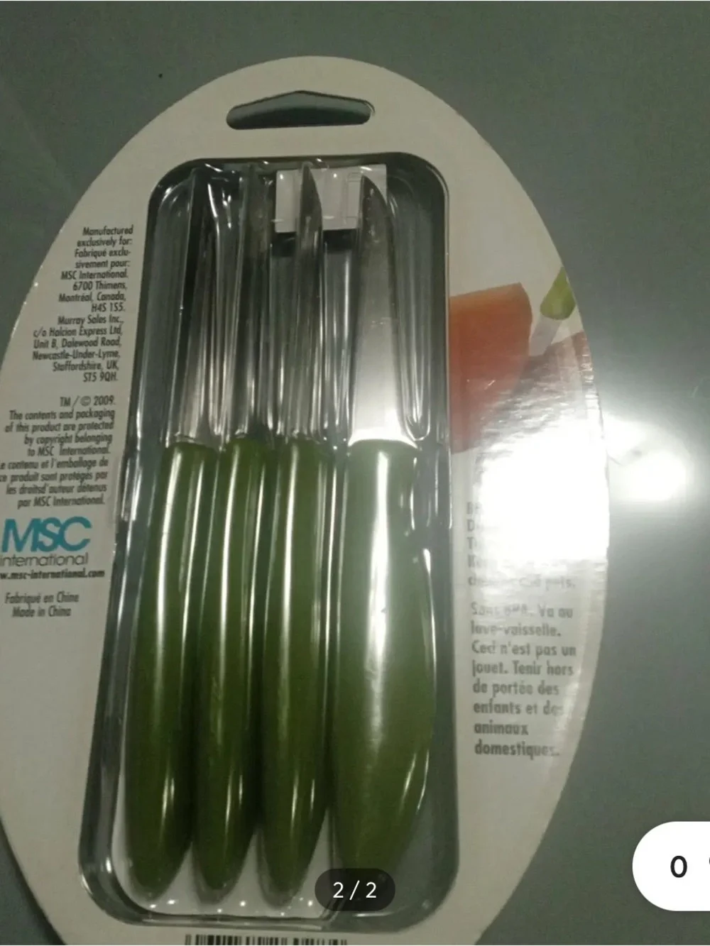 Joie Green Handle Stainless Steel Flex Paring Knife Set